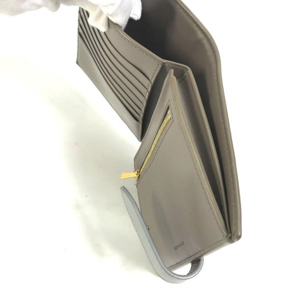 CELINE .10PI Bicolor Medium strap wallet Trifold wallet Leather gray - Picture 3 of 13